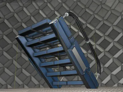 Sci-Fi Stairs - 7 - Blue Version  Low-poly 3D model