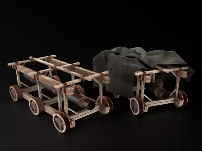 Battering Ram - Siege Tower Low-poly 3D model by ahad1814