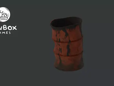 Rusty and Oil Stained Oil Barrel Free low-poly 3D model