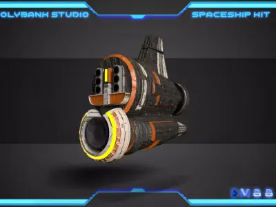 PolyBank Spaceship N12 Low-poly 3D model