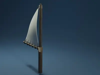 Triangle mast and sail 3D model