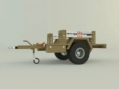military trailer model 3D model