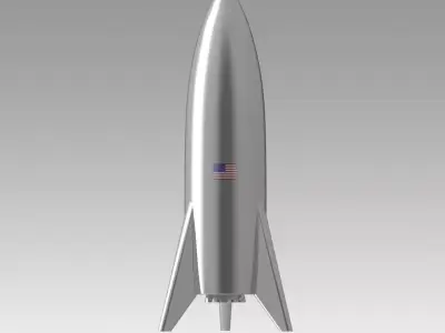 SpaceX Starship Mars Rocket BFR 3D model