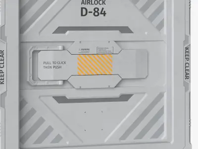 Airlock D-84 Access Hatch White 3D model