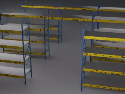 Warehouse Shelves 3D model buy