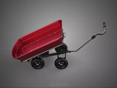 TIPPING ELECTRIC CART GARBAGE RUBBISH TRASH WASTE BIN COLLECTION 3D model
