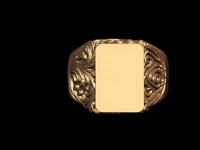Gents Plain Signet Ring 3D print model