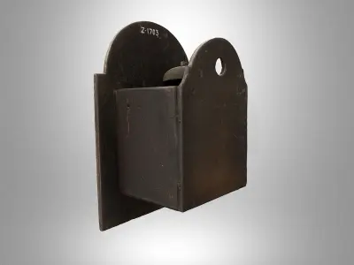 Antique Wall Clock Lackschilduhr Low-poly 3D model