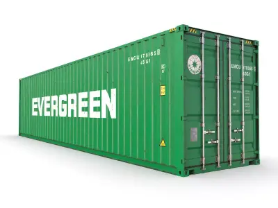 40 feet High Cube Evergreen shipping container 3D model