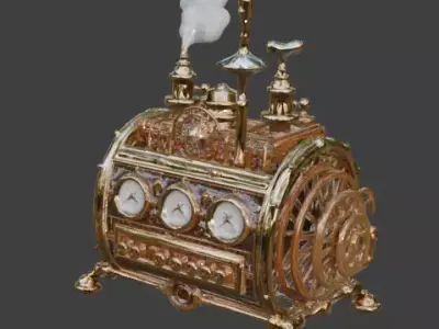 Steampunk Industrial Communication Device 3D Model Low-poly 3D model