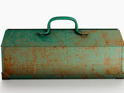 Rusted old tool box Low-poly 3D model