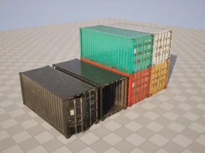 Container Ships Low-poly 3D model