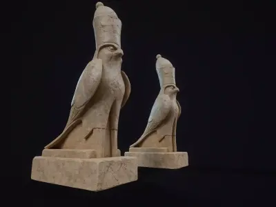 Egyptian Statue Horus Edfu Low-poly 3D model