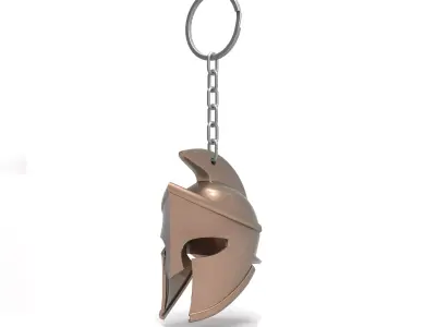 Spartan helmet keychain 3D print model