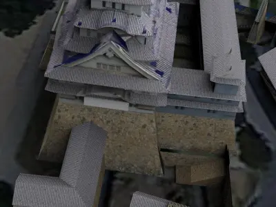 Himeji castle Japanese famous architecture Low-poly 3D model