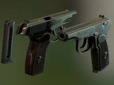 PM Makarov pistol Low-poly 3D model