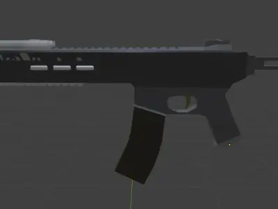 Assault Rifle with laser Attachment Free 3D model