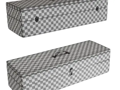 Vintage old wooden tool box 3D model