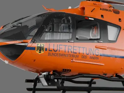 German rescue helicopter 3D model
