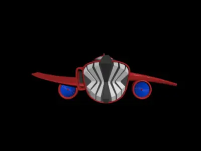 Spaceship plane with wings Free 3D model