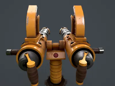 Machine gun turret Free low-poly 3D model purchase