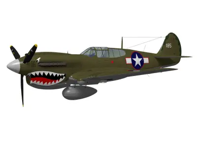 Curtiss P-40M Warhawk 3D model buy