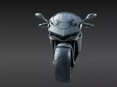 Futuristic 3D-Printable Motorcycle Custom Bike Model Low-poly 3D model