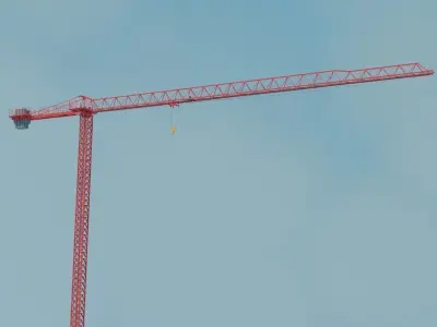 Flat Top Tower Crane 7 3D model