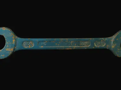 Rusty Steel Wrench from the German Democratic Republic 3D model