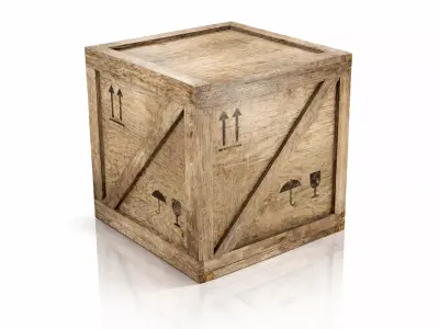 wooden crate PBR 4K Low-poly 3D model