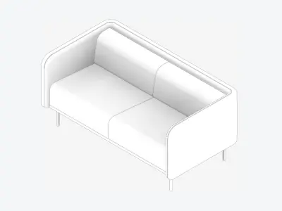 Seat - Sofa - Simplicity - Type 3 Low-poly 3D model