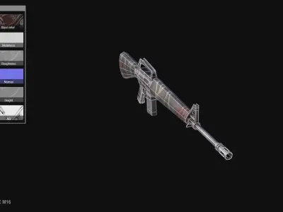 Post apocalyptic M16 Low-poly 3D model