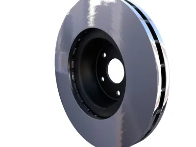 Ventilated Brake Disk Low-poly 3D model