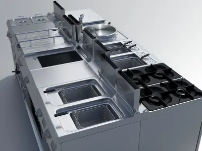 Modular kitchen equipment 3D model