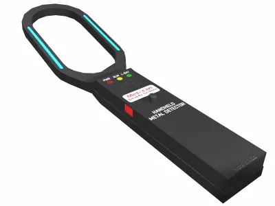 Handheld Metal Detector Low Poly  Low-poly 3D model