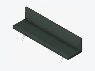 Seat - Bench - Worksmart - Backrest Low Low-poly 3D model