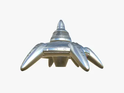 Alien Spaceship UFO G02 Aluminum - Sci Fi Spacecraft Design Low-poly 3D model
