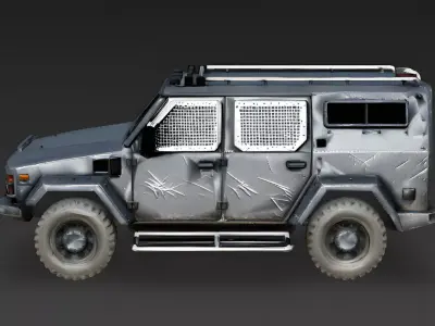 Tactical Armored SUV 3D Model Low-poly 3D model