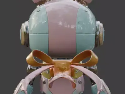 MECHANICAL EASTER BUNNY ROBOT 3D MODEL  Low-poly 3D model