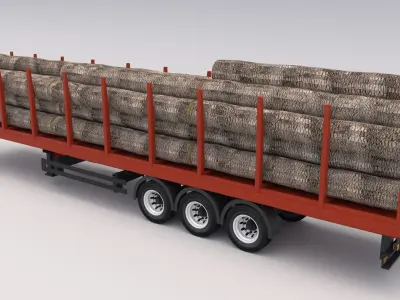 Timber Trailer 3D model