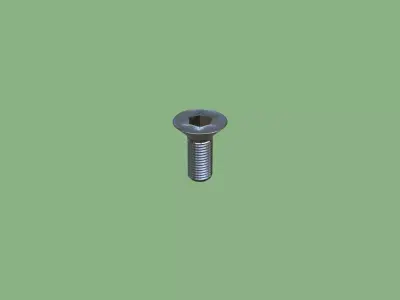 Steel Stained M3 Bolt Allen Counter Sink PBR 4K 3D model