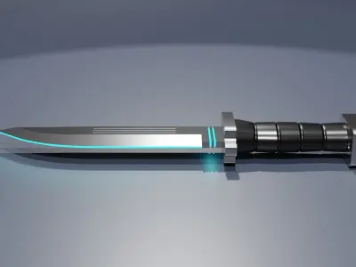 Cyberpunk weapons set 3D model Low-poly 3D model