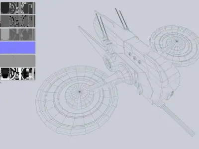 Unmanned Scifi Drone Low-poly 3D model