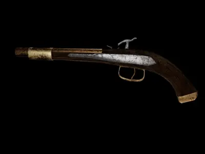 Old Pistol Low-poly 3D model buy