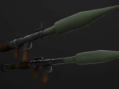 RPG-7 two grenade launchers 3D model