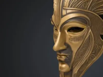 Mythological Anatolian Uyghur Face Mask - Mythological Mask 3D print model buy