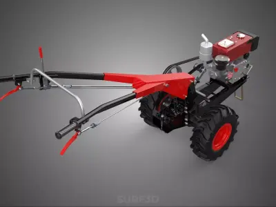HAND WALKING TRACTOR DIESEL ENGINE ELECTRIC POWER STARTER MOTOR 3D model