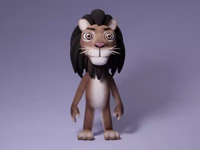 Toon Humanoid Lion Free 3D model purchase