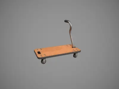 Transport Trolley - Wood Low-poly 3D model