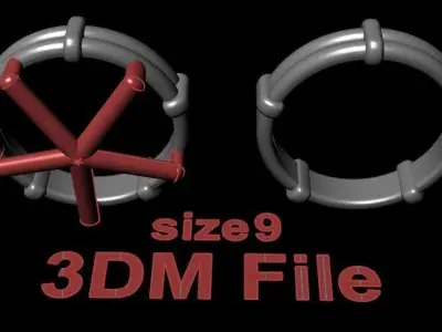 Rope Style Fashion Band Ring Size9 3D print model